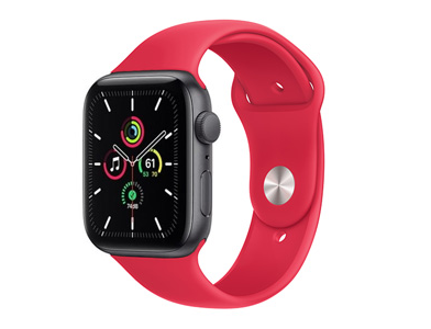 Apple Watch SE 44mm GPS レッドスポーツバンド スペースグレイ ...