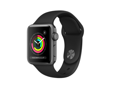 Apple Watch Series3 42mm GPS ブラックスポーツバンド スペースグレイ